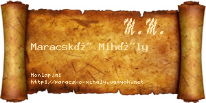 Maracskó Mihály névjegykártya